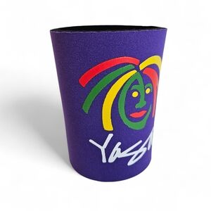 Yaga Purple Koozie Rastafarian Dreadlocks Graphic Can Cooler Festival Vibe
